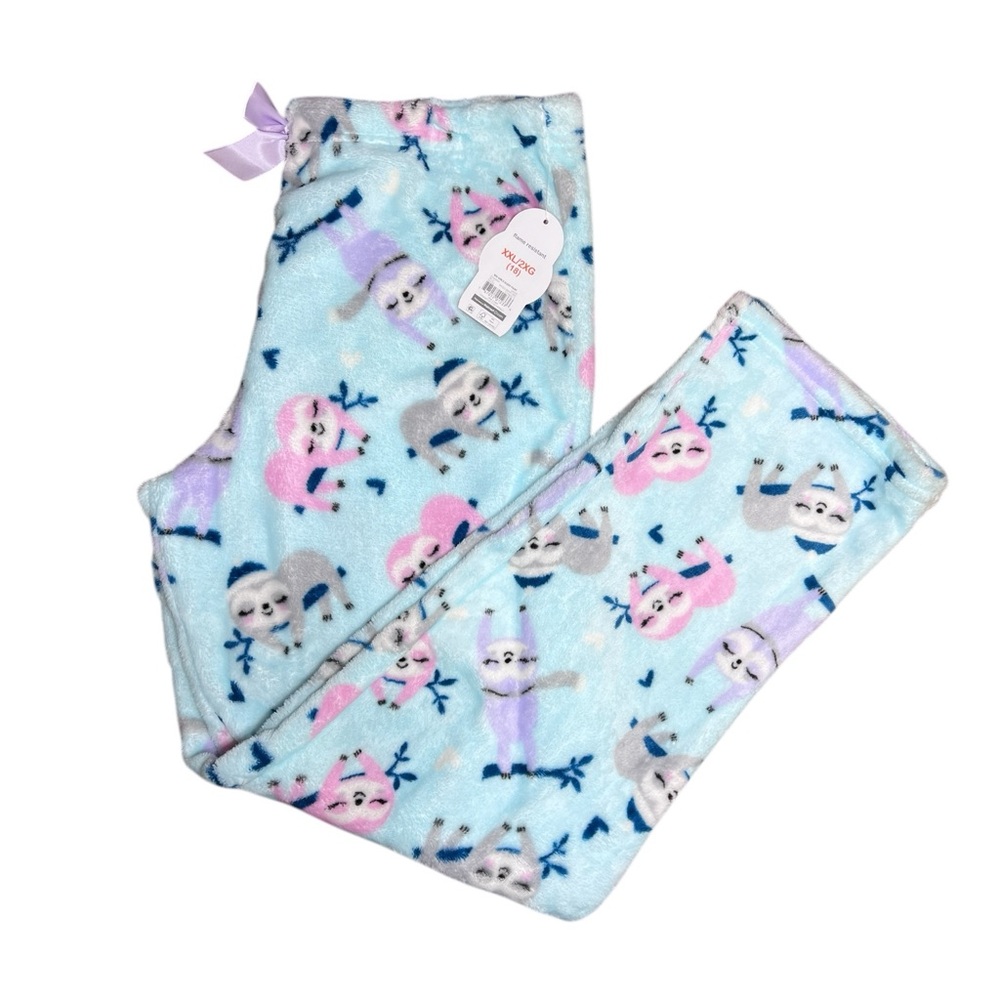 Children’s sloth flame resistant fleece pajama pants